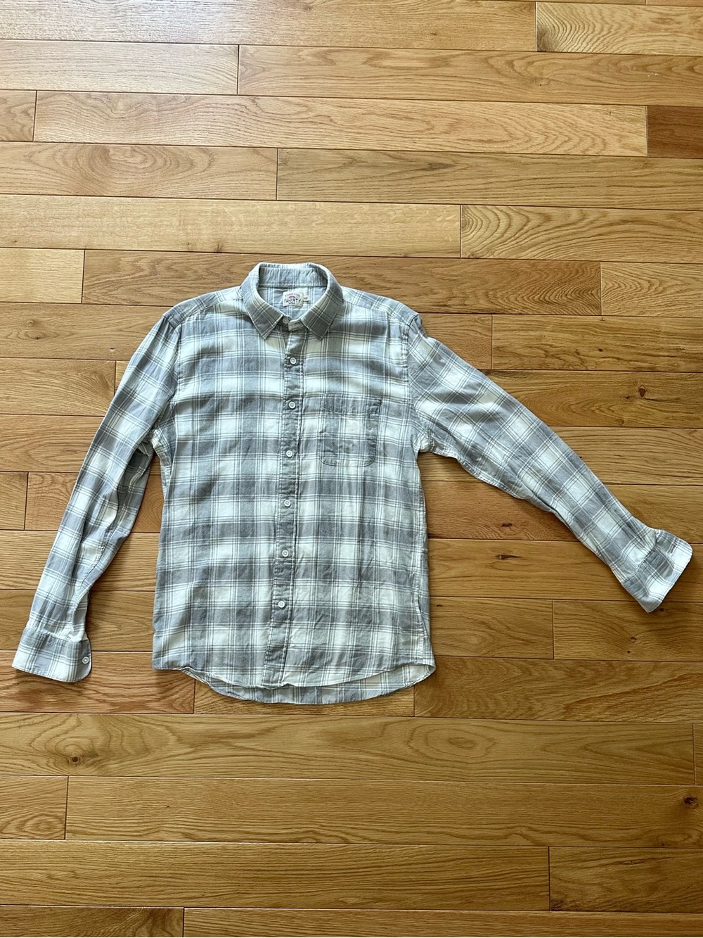 Faherty Light Gray Plaid Button-Up Shirt - Casual Men's Shirt